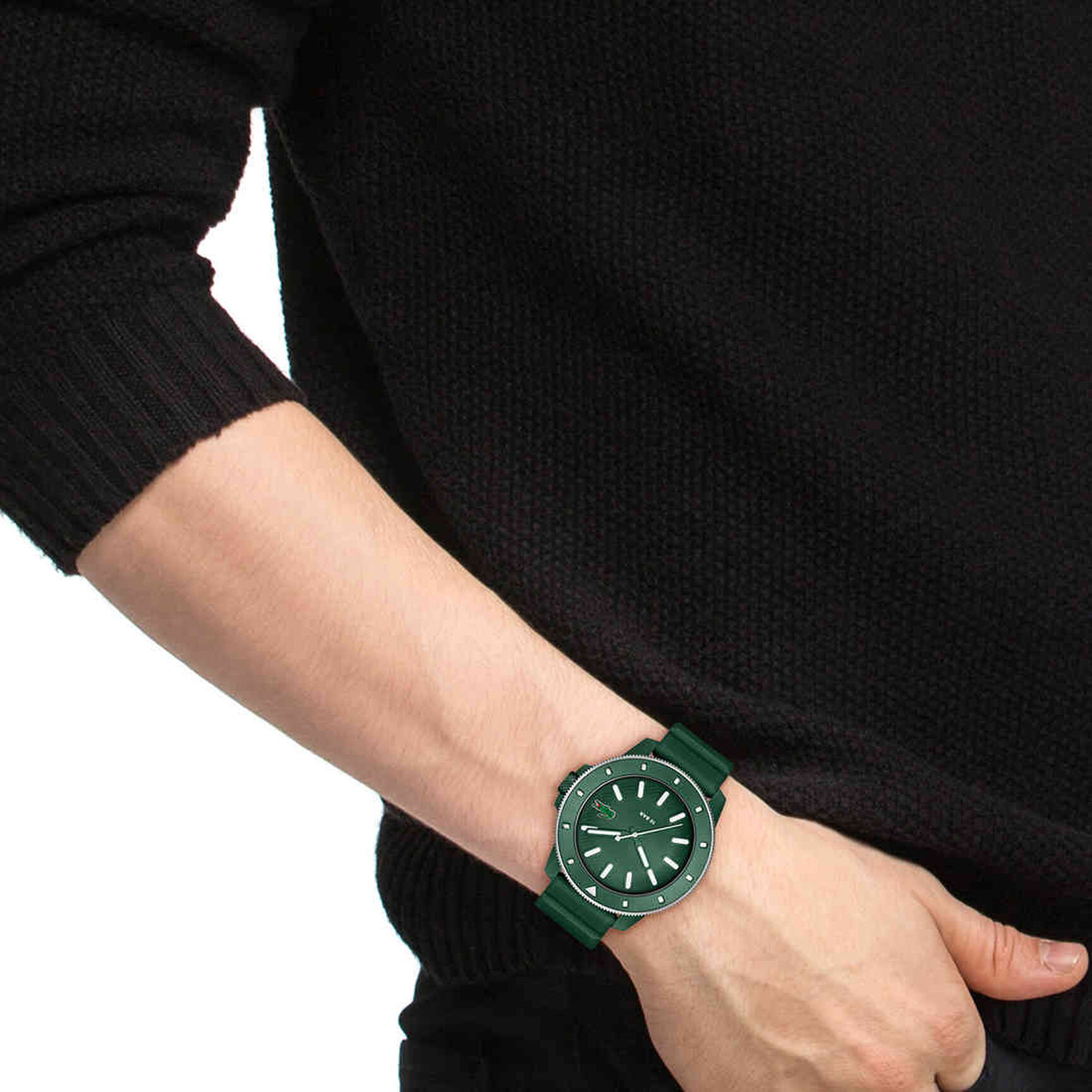 Men Silicone Strap Watch Men Silicone Strap 3 Hand Quartz Watch - 2011414-GRN