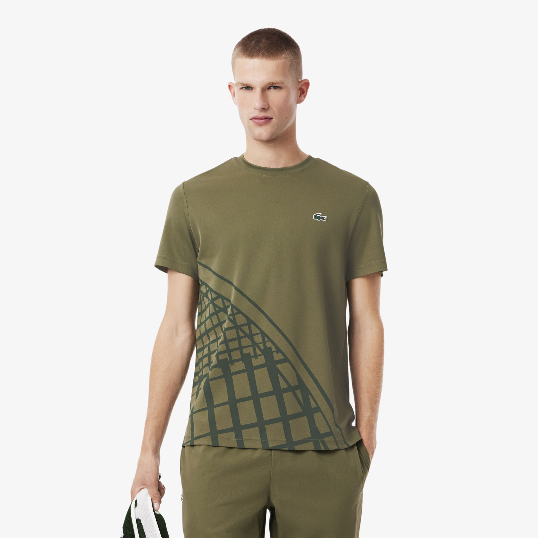 lacoste ultra dry printed tennis t shirt