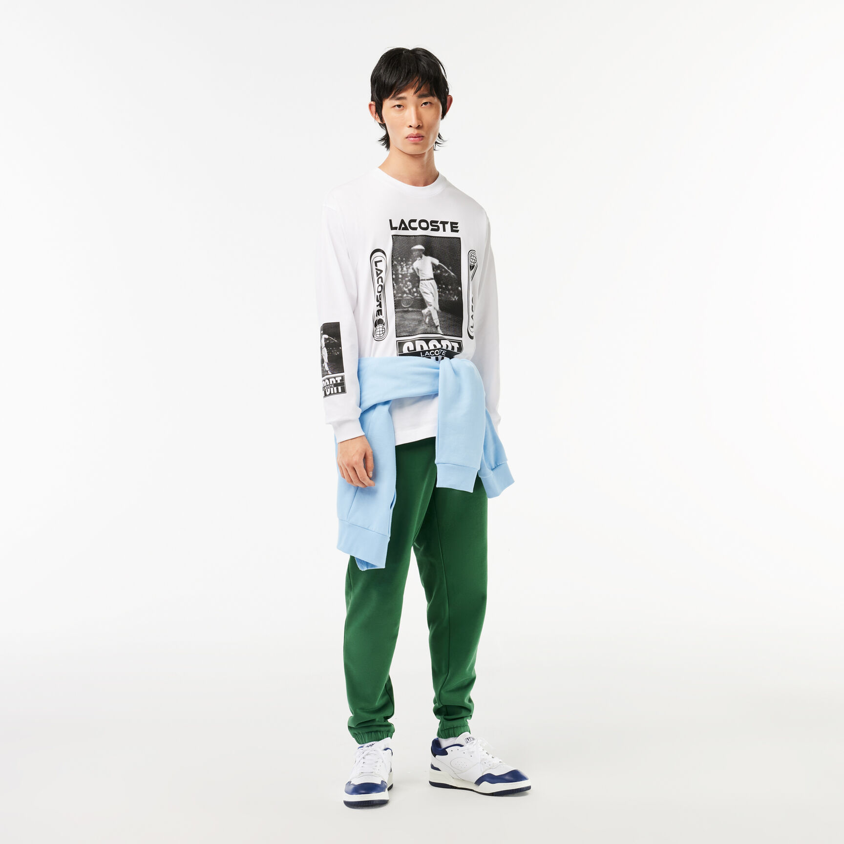 Loose fit T-shirt with Rene Lacoste print Loose fit T-shirt with René Lacoste print - TH2094-00-AU8