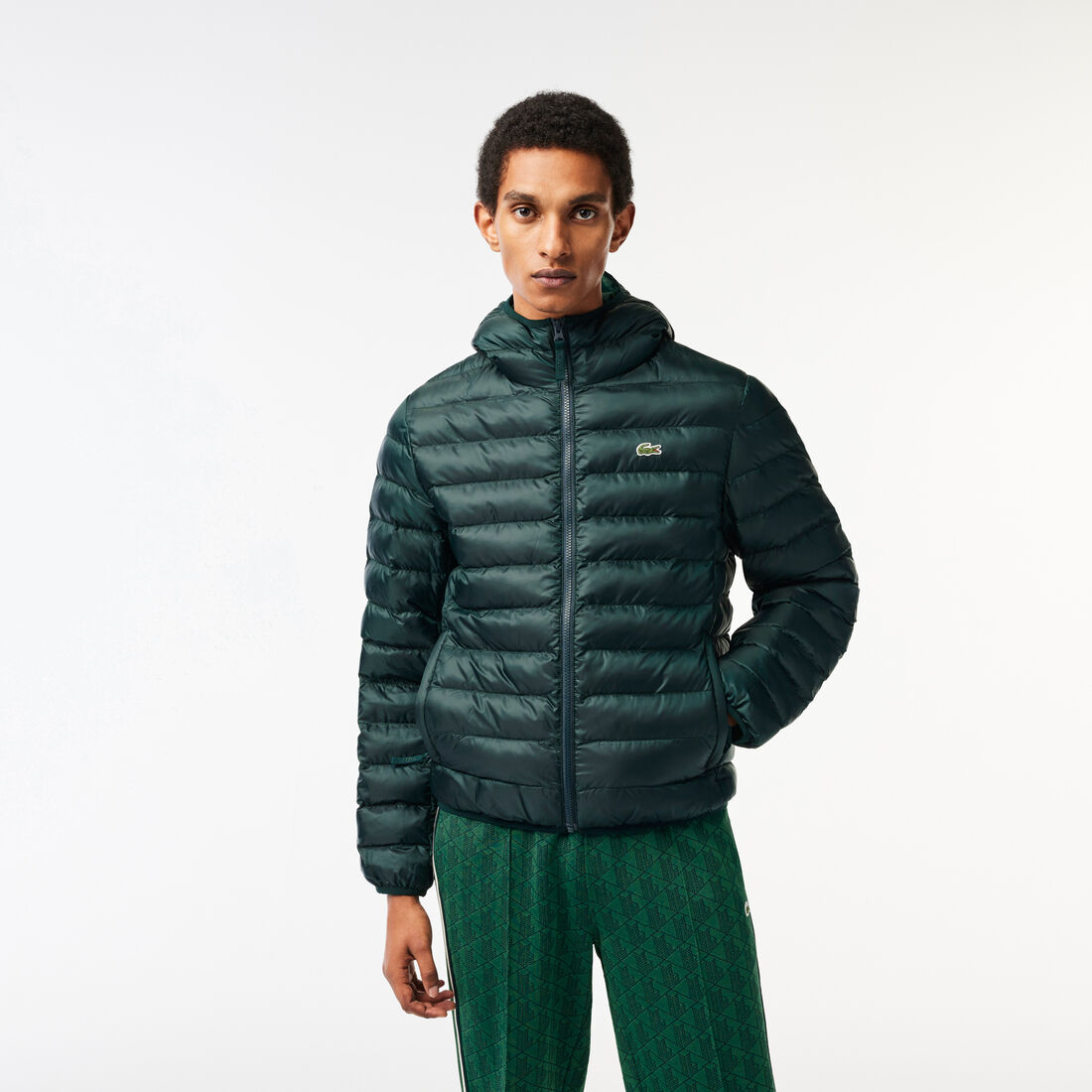 Men's Lacoste Quilted Hooded Short Jacket - BH0539-00-YZP