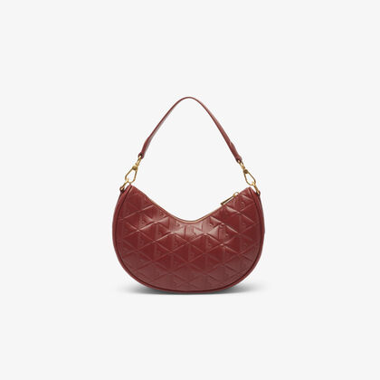 Maheki Embossed Leather Half Moon Purse
