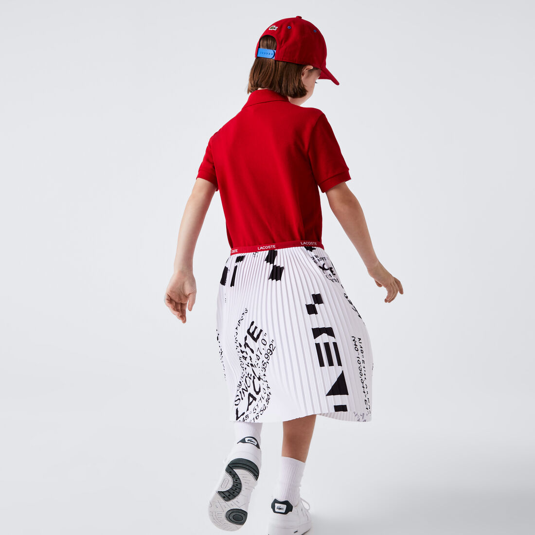 تنورة لاكوست جيرسيه قصيرة بطيات للبنات تنورة لاكوست جيرسيه قصيرة بطيات للبنات