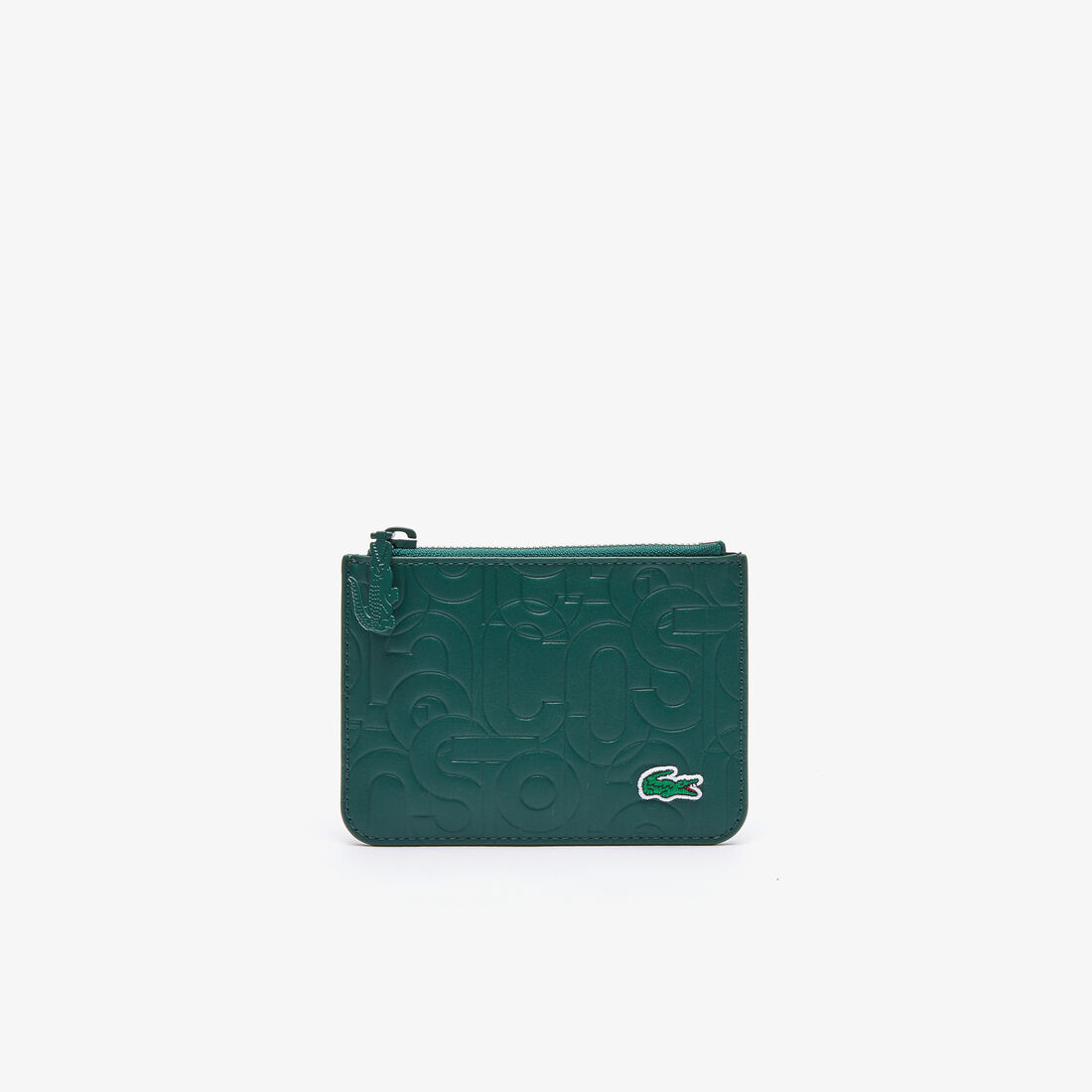 Women&rsquo;s Lacoste Small Embossed Leather Zip Clutch