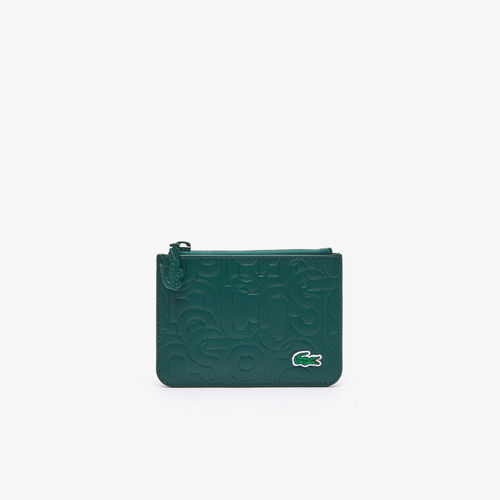Women’s Lacoste Small Embossed Leather Zip Clutch