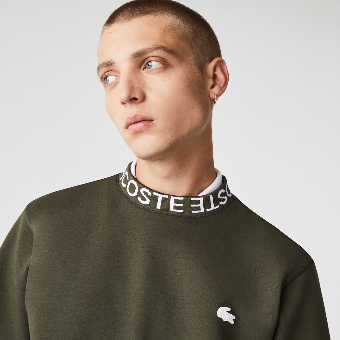 سويت شيرت رجالي Lacoste من مزيج القطن برقبة مستديرة