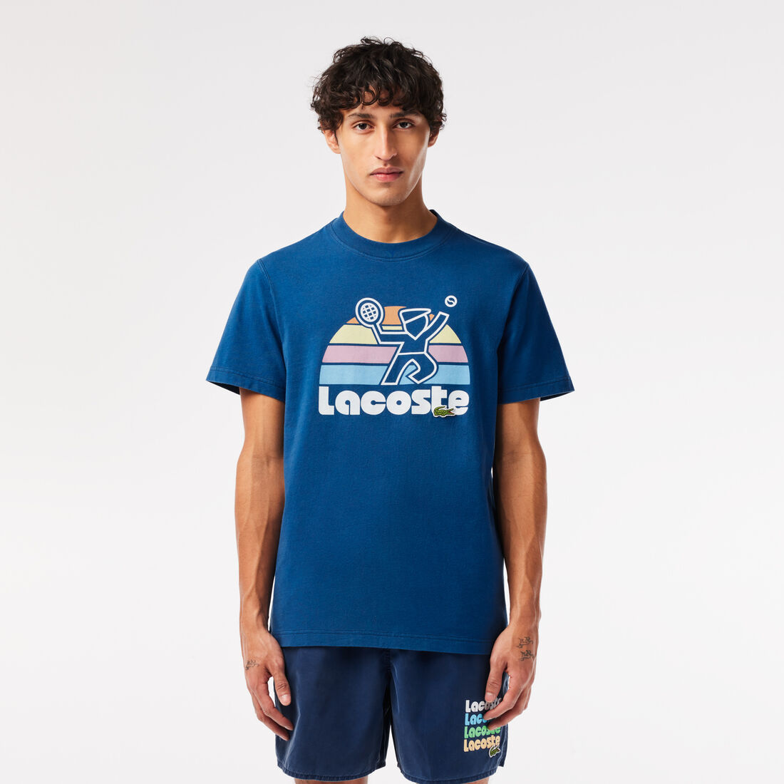 Washed Effect Tennis Print T-shirt - TH8567-00-HBM