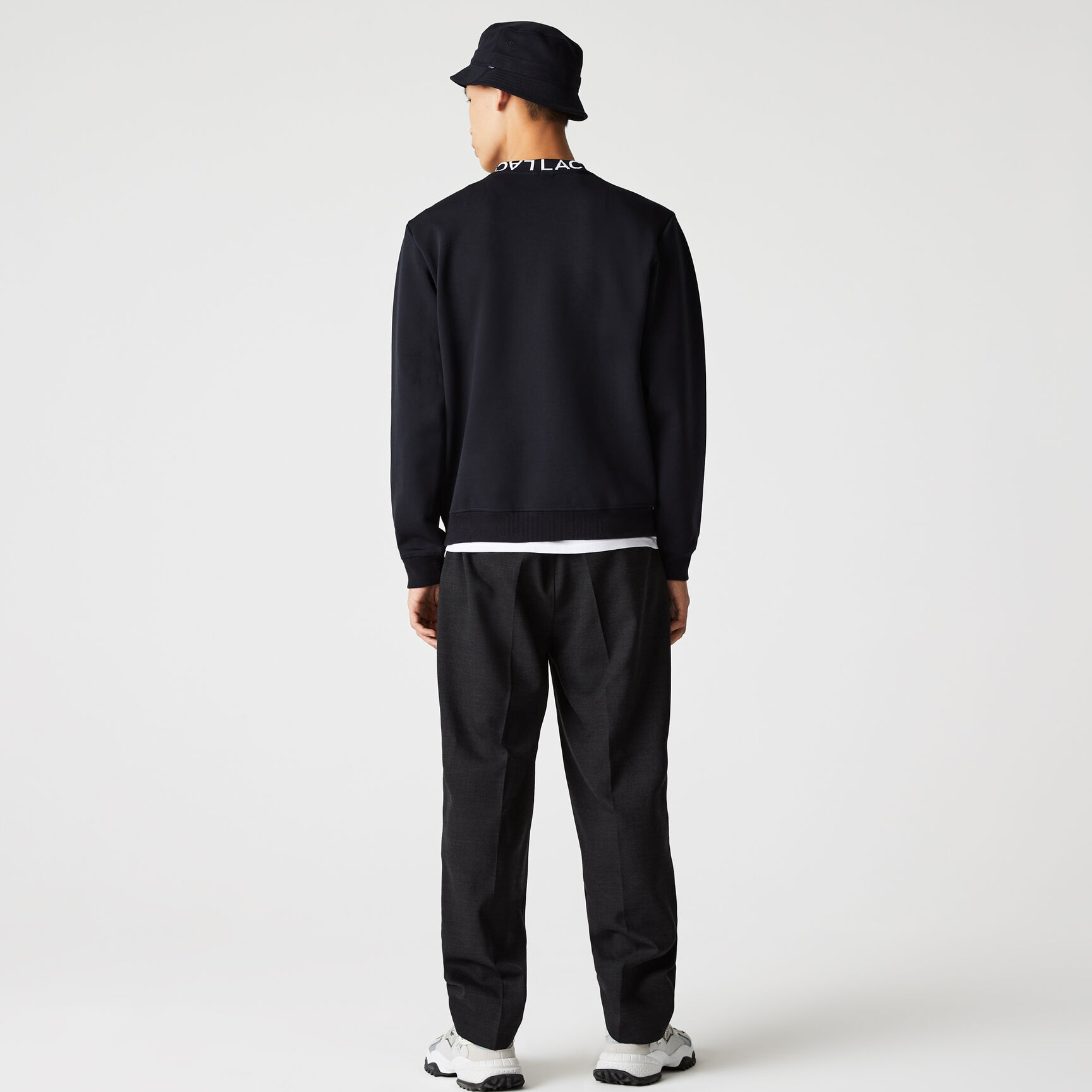 Men’s Lacoste Lettered Crew Neck Cotton Blend Sweatshirt Men’s Lacoste Lettered Crew Neck Cotton Blend Sweatshirt