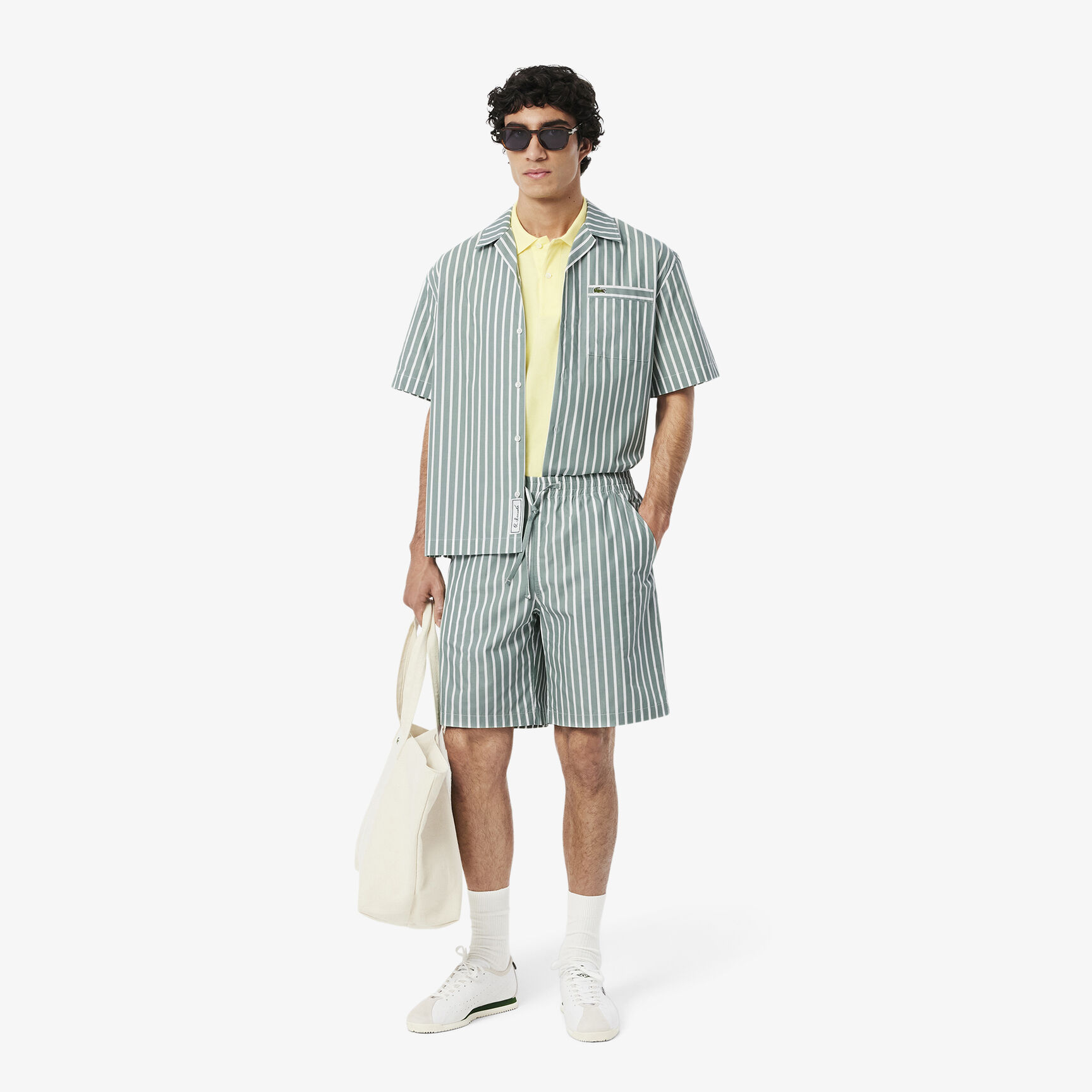 شورت مخطط بقصة مريحة Relaxed Fit Striped Shorts - GH9111-00-BLI