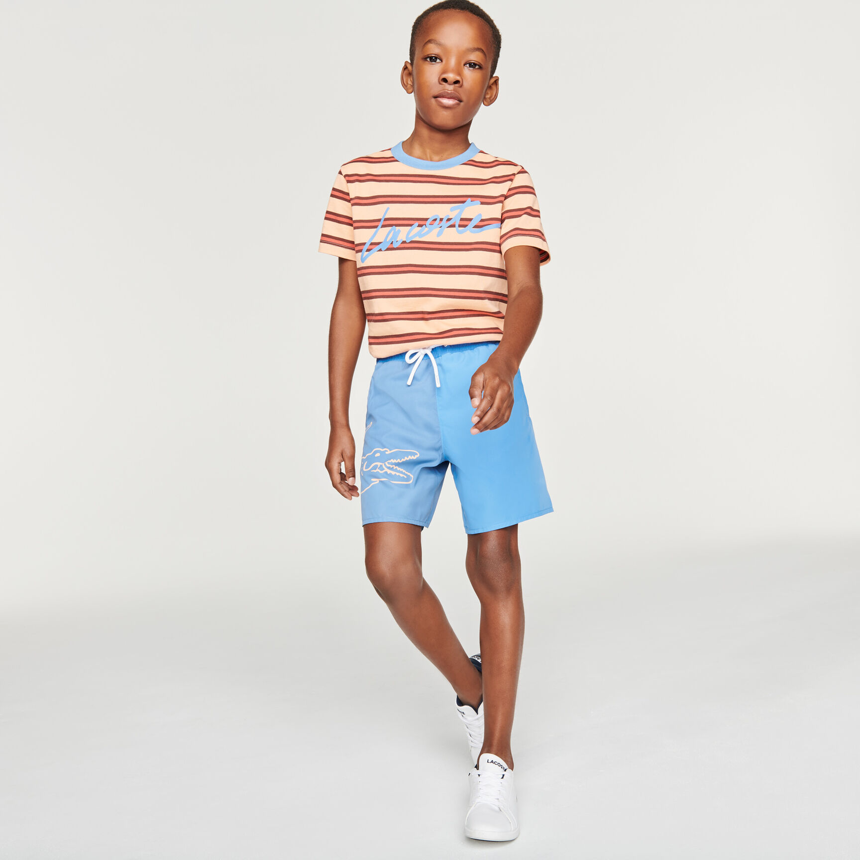 Boys&rsquo; Bicolor Crocodile Print Swimming Trunks