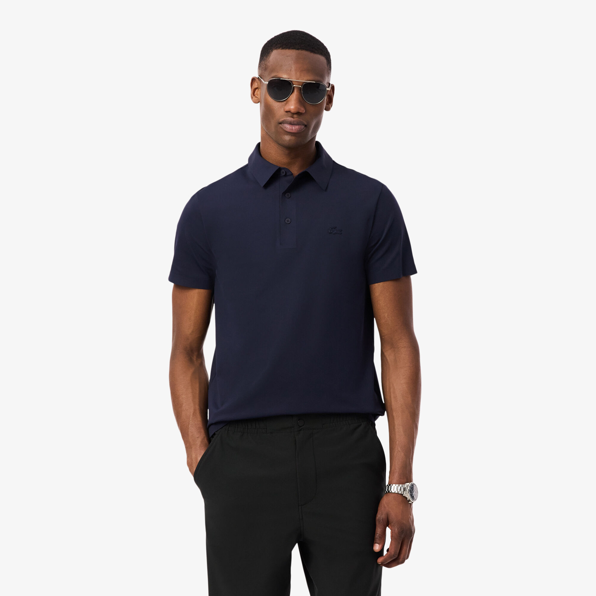 Regular Fit Commuter Polo Shirt, Navy Blue | LACOSTE UAE