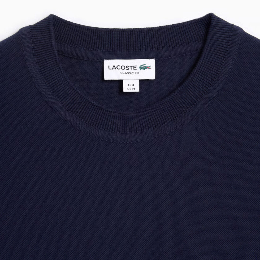 Ribbed Neck Petit Pique T-shirt Ribbed Neck Petit Pique T-shirt - TH5477-00-166