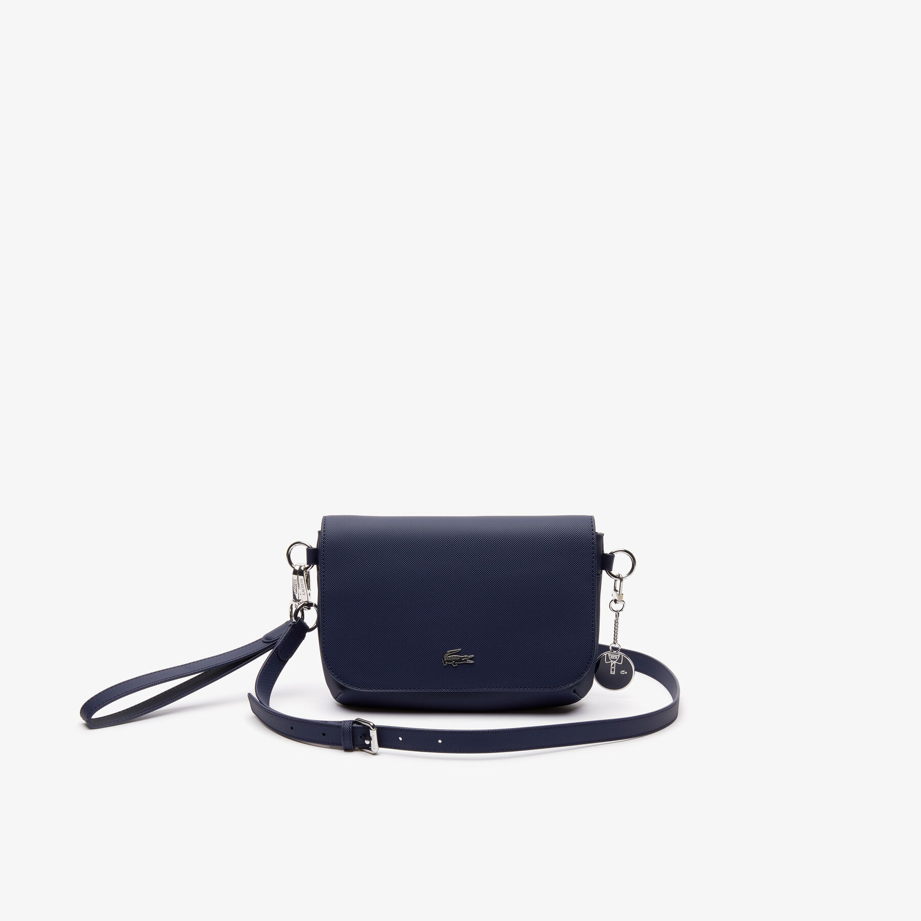 Women's Daily Classic Coated Piqué Canvas Flap Shoulder Bag lacoste women s daily classic coated piqu canvas flap shoulder bag