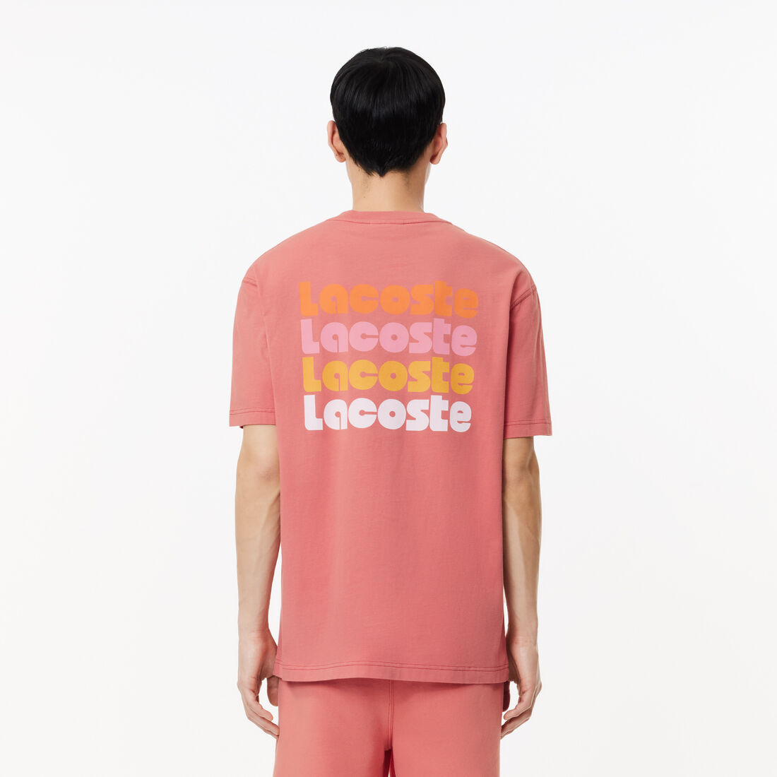 Washed Effect Ombré Lacoste Print T-shirt Washed Effect Ombré Lacoste Print T-shirt - TH7544-00-ZV9