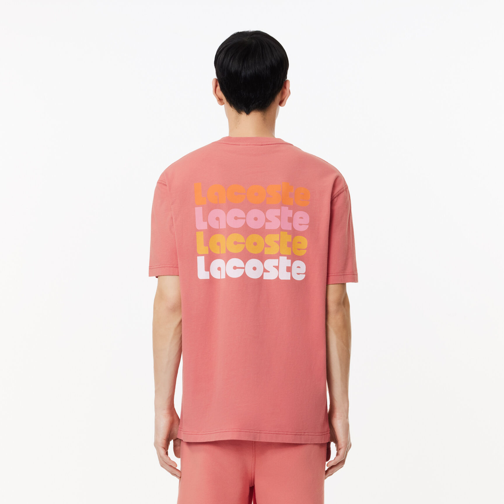 Washed Effect Ombré Lacoste Print T-shirt Washed Effect Ombré Lacoste Print T-shirt - TH7544-00-ZV9