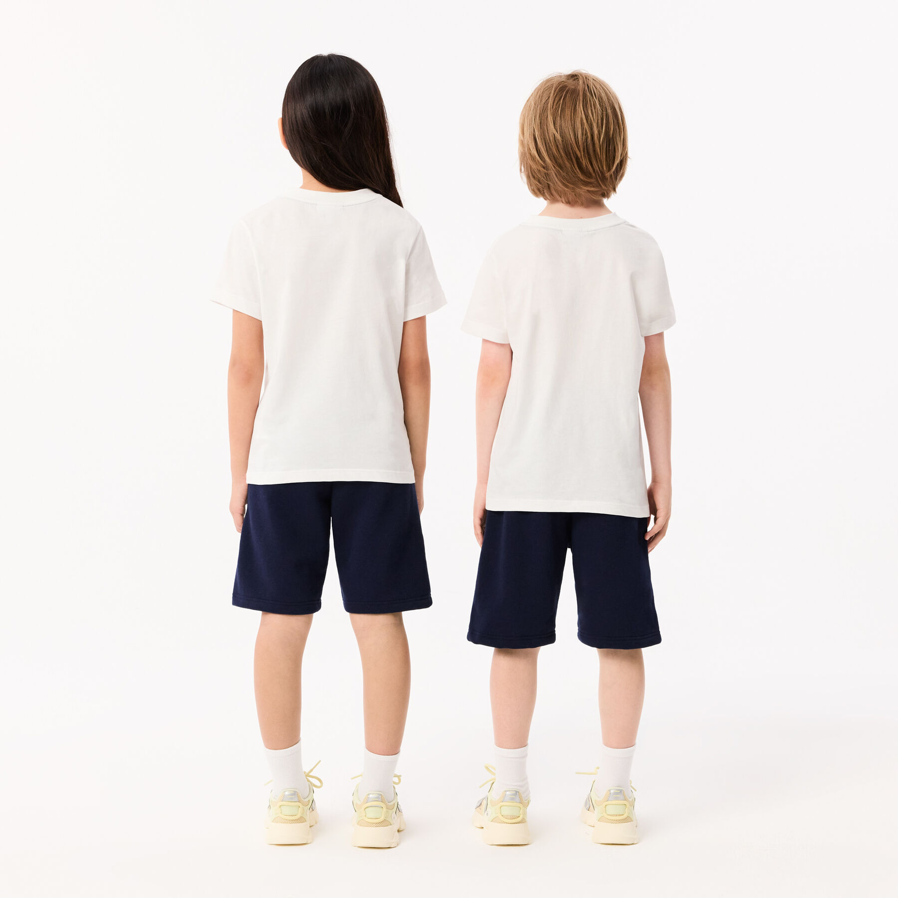kids  lacoste organic brushed cotton fleece shorts