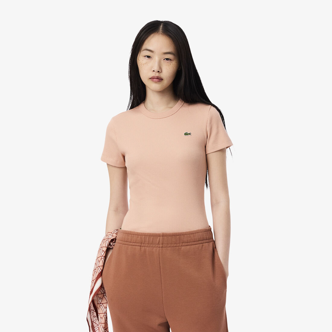 Slim Fit Ribbed Cotton T-shirt - TF5538-00-ZIH