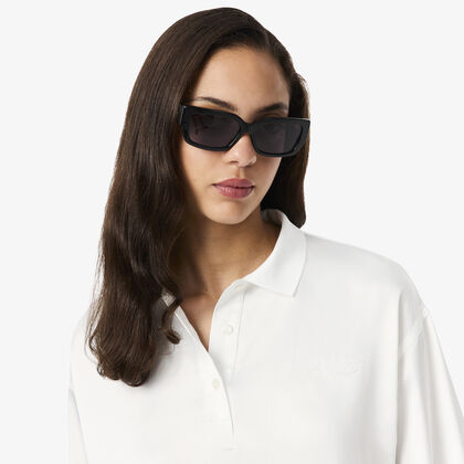 Long Sleeved Oversized Satin Polo Shirt