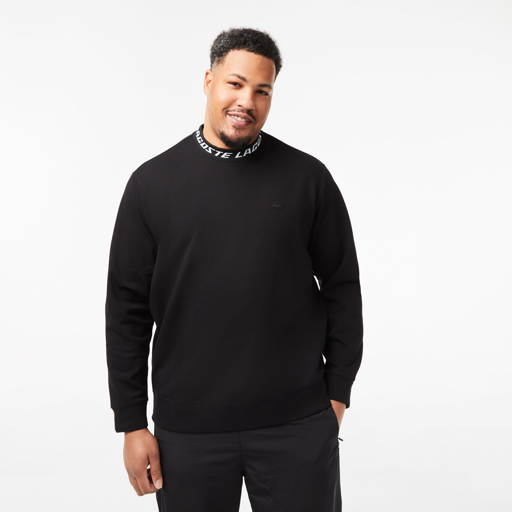 سويت شيرت للجولف من قماش معاد تدويره وبقصّة مريحة للارتداء Men's Lacoste Double Sided Logo Collar Sweatshirt - SH5690-00-031