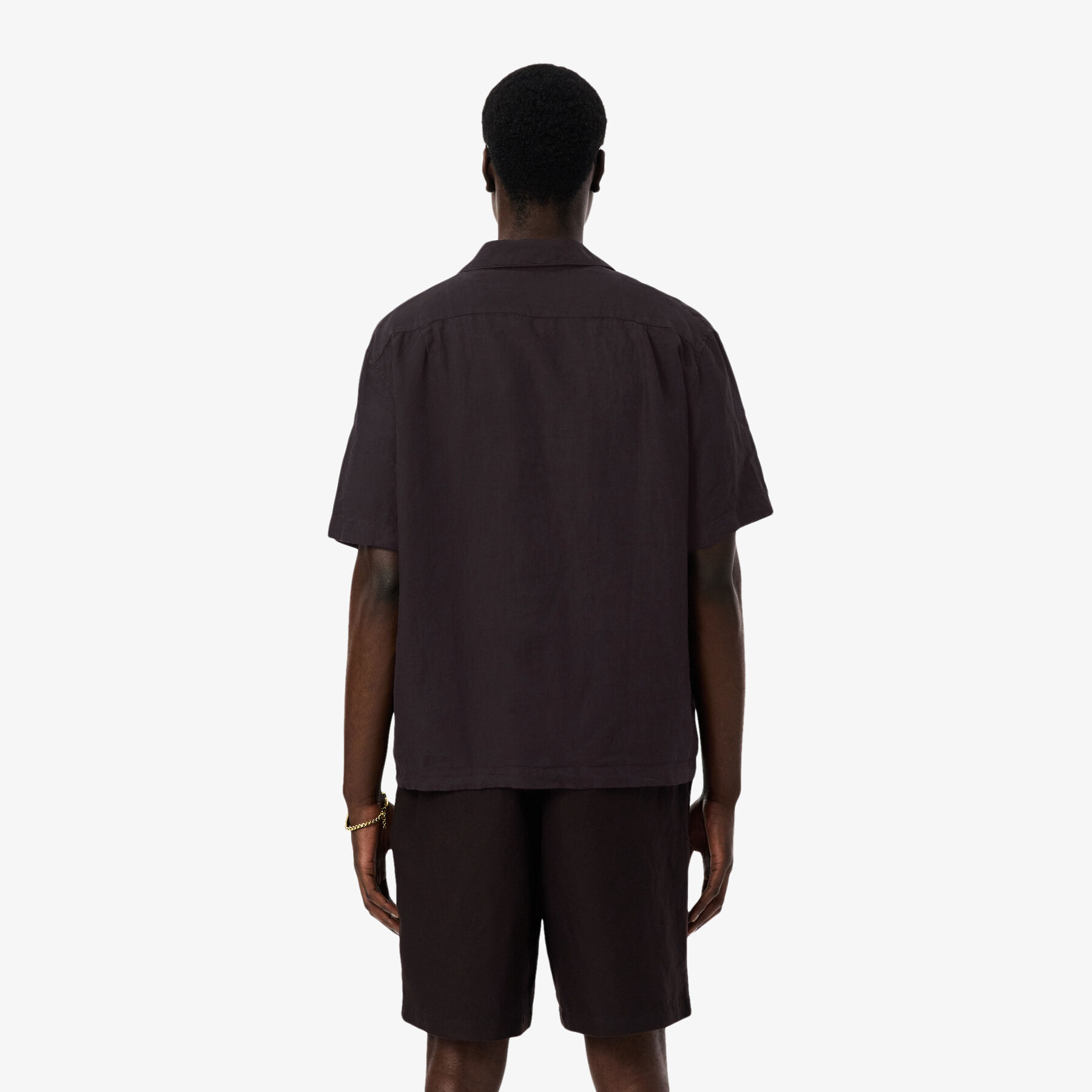 lacoste relaxed fit linen shirt