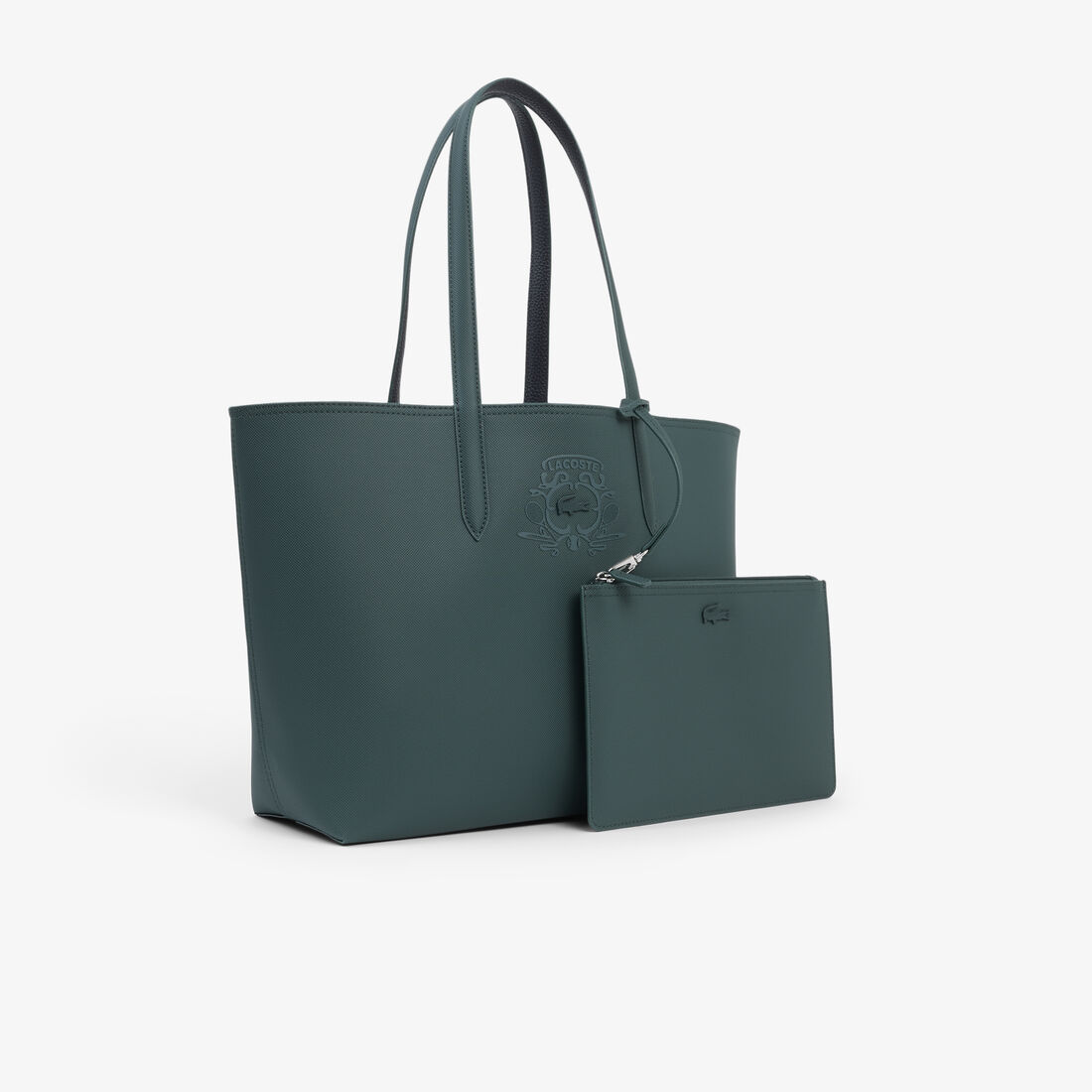lacoste reversible tote with pouch