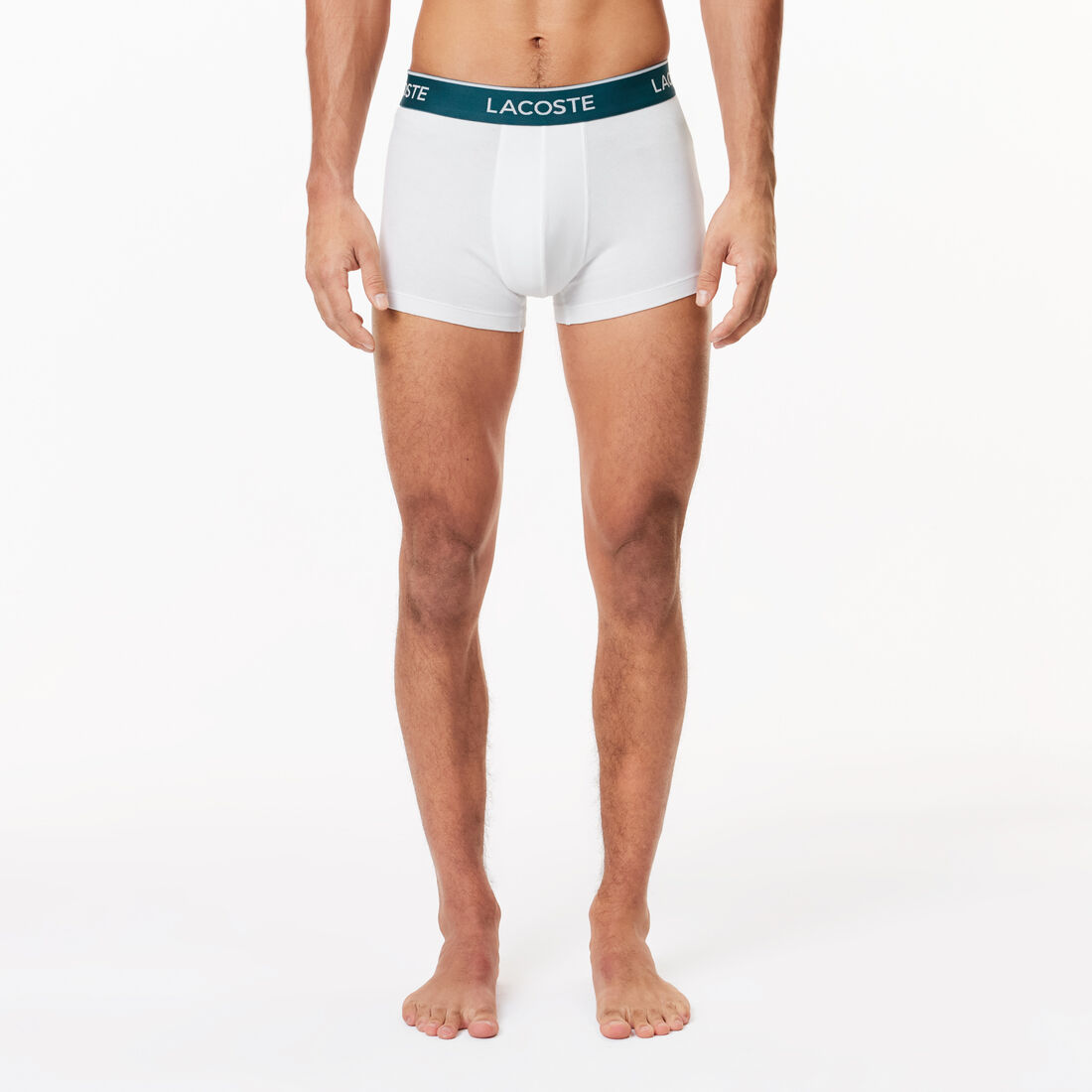 طقم بوكسر لاكوست بطبعة الشعار بألياف دقيقة للرجال، 3 قطع Pack Of 3 Casual Black Trunks - 5H3389-00-001