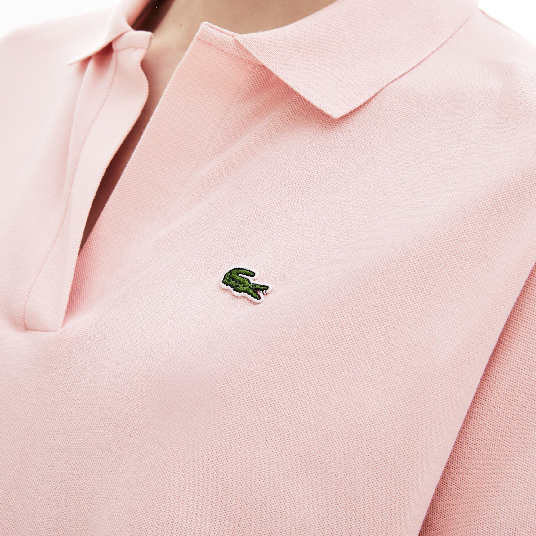 Open Neck Fluid Pique Polo Shirt Open Neck Fluid Pique Polo Shirt