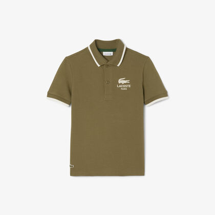 Stripe Collar Petit Piqu E Polo Shirt