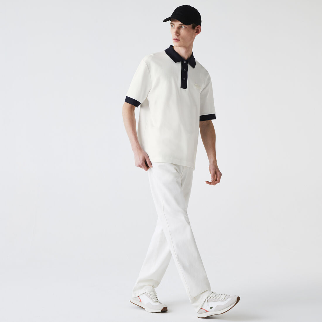 Men’s Lacoste Loose Fit Textured Cotton Piqué Polo Men’s Lacoste Loose Fit Textured Cotton Piqué Polo