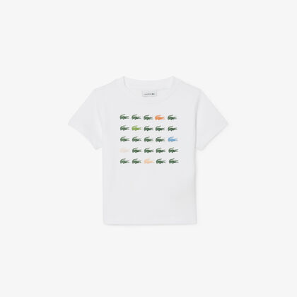 Crocodile Print Cotton T-shirt