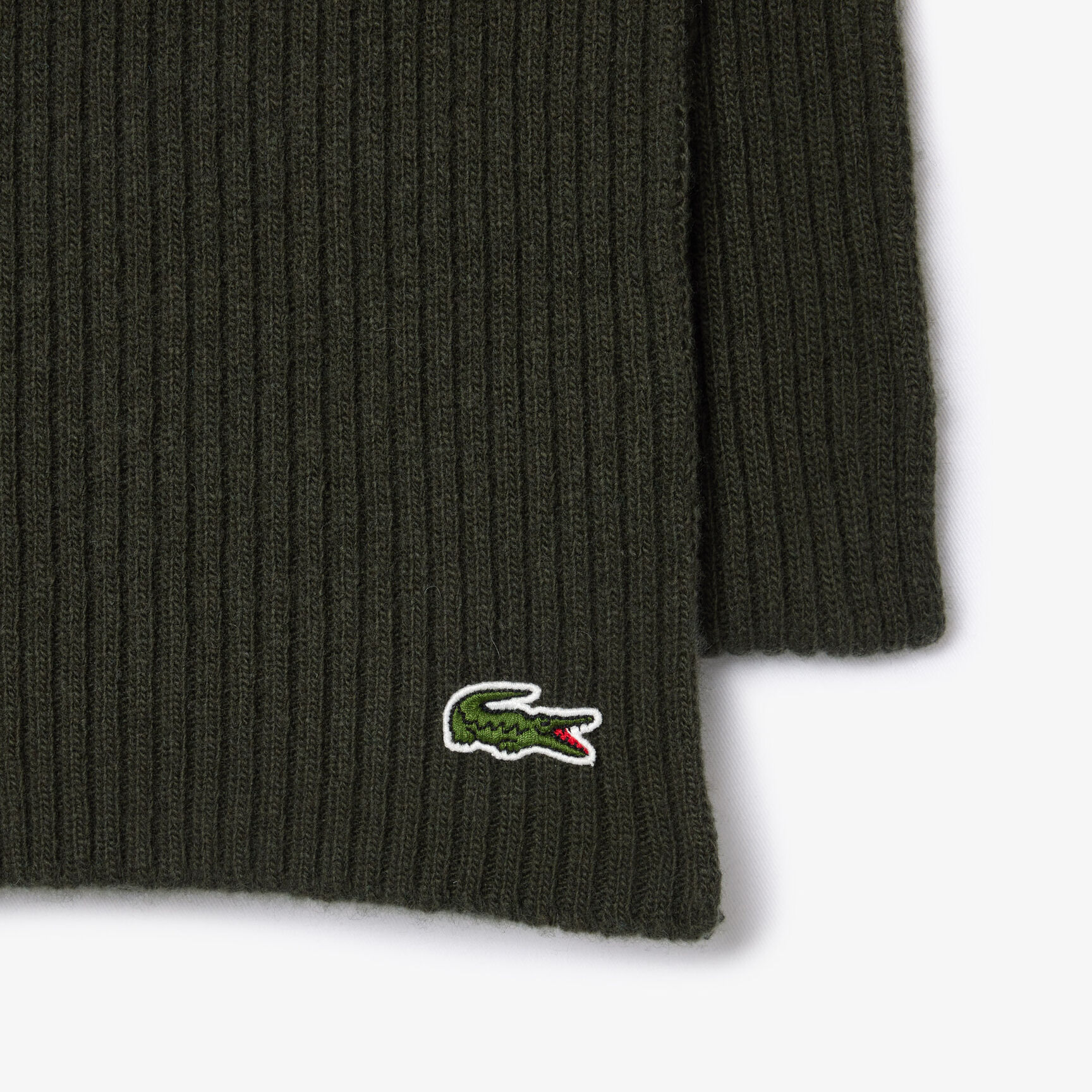 Unisex Lacoste Ribbed Wool Scarf - RE0058-00-L7A