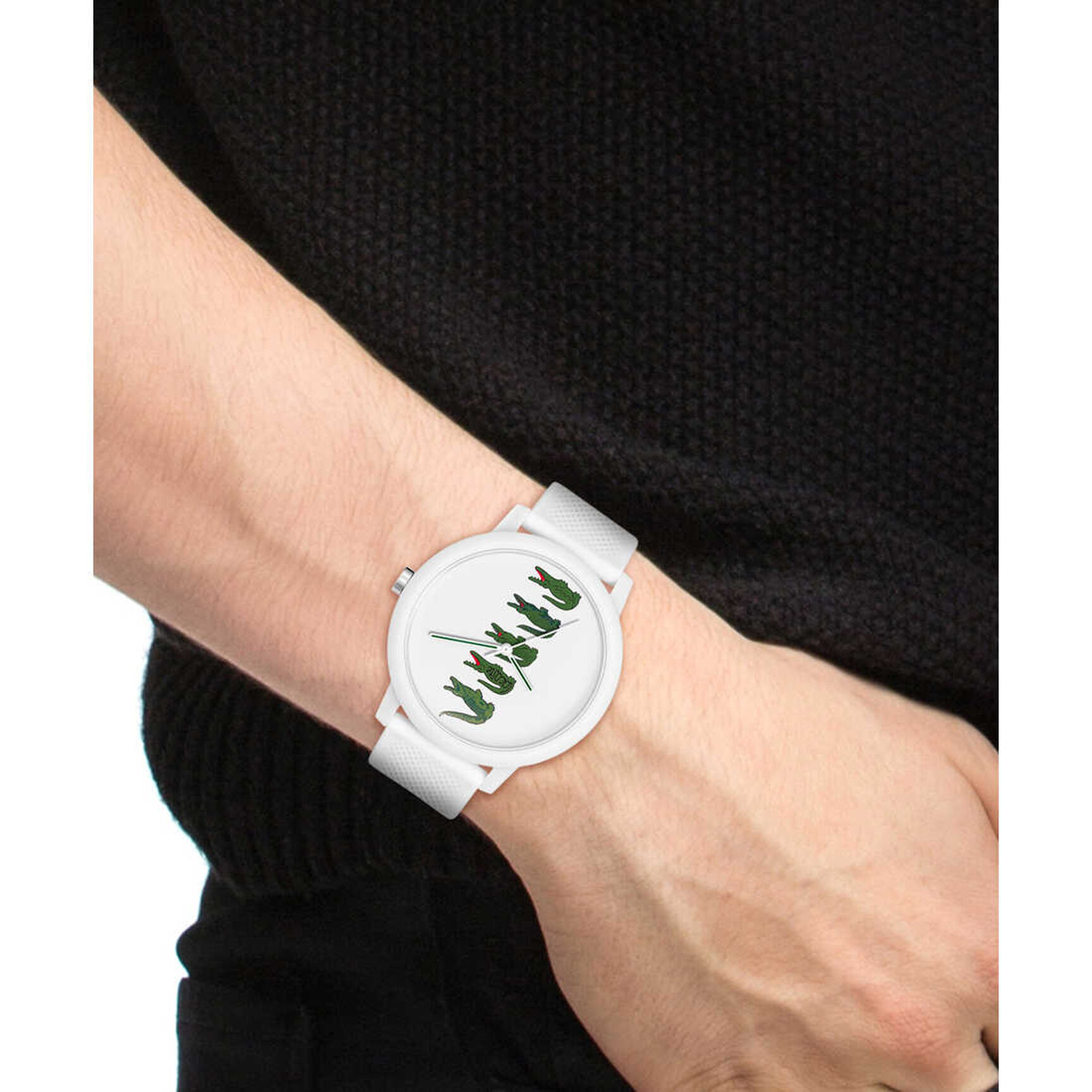 ساعة للجنسين بحزام سيليكون أبيض Men Non-metal Watch - 2011280-WHT