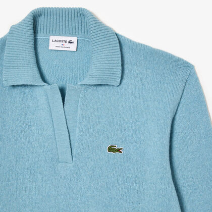 French Made Seamless Cashmere Polo Neck Sweater