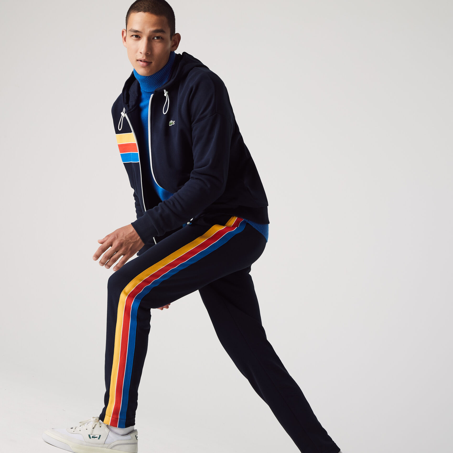 Men's Lacoste SPORT Contrast Band Cotton Jogging Pants Men's Lacoste SPORT Contrast Band Cotton Jogging Pants