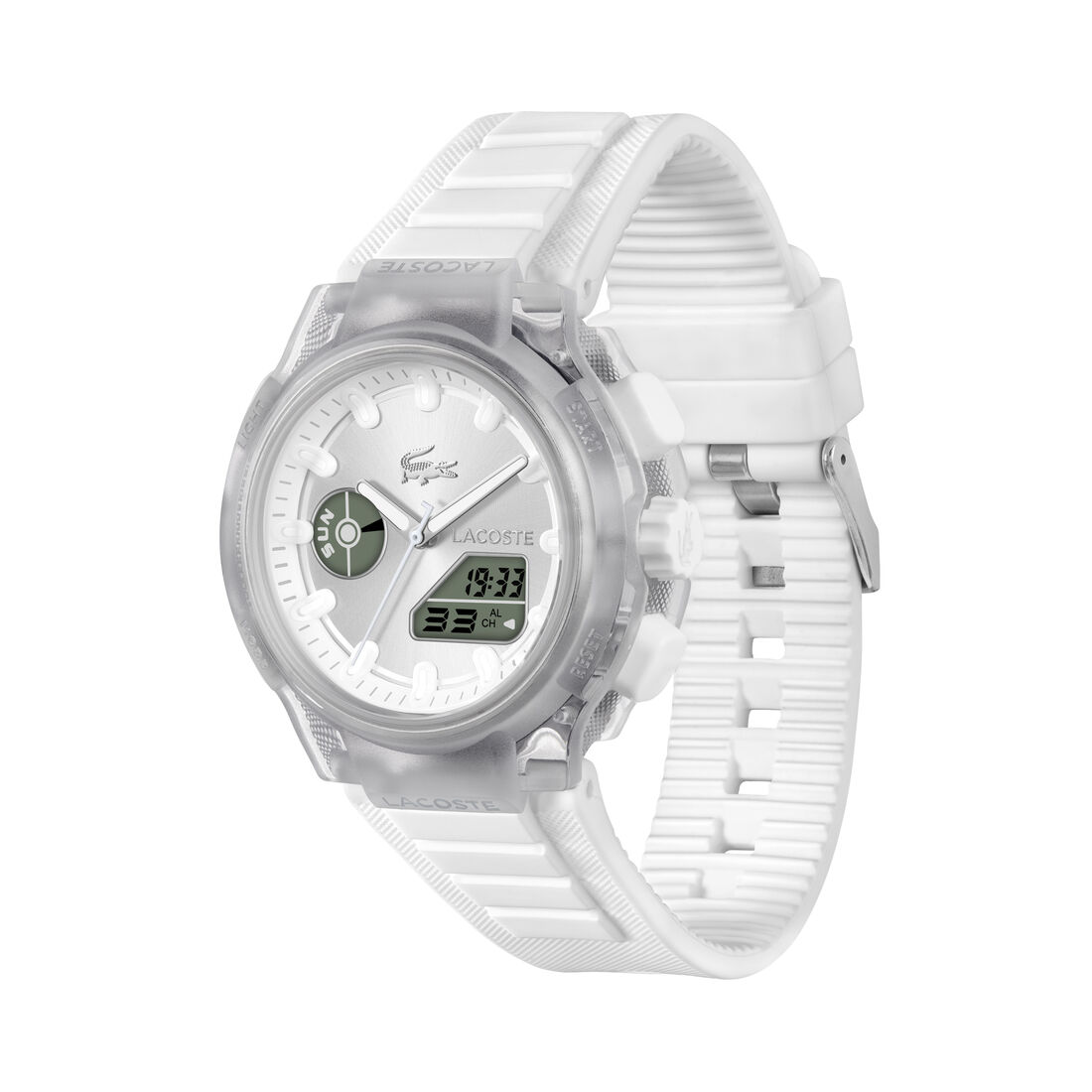ساعة بسوار سيليكون أبيض للسيدات White Silicone Strap Women's Watch - 2001493-WHITE