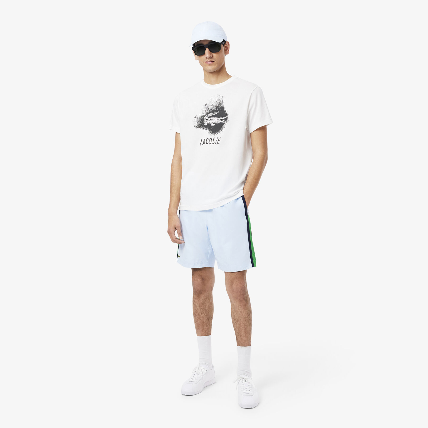 لاكوست تي شيرت رياضي برسومات فائقة الجفاف