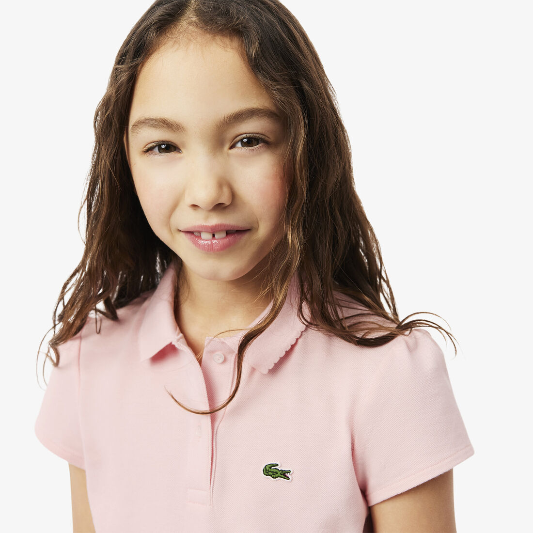 Scalloped Collar Mini Pique Polo Shirt Scalloped Collar Mini Pique Polo Shirt - PJ3594-00-KF9
