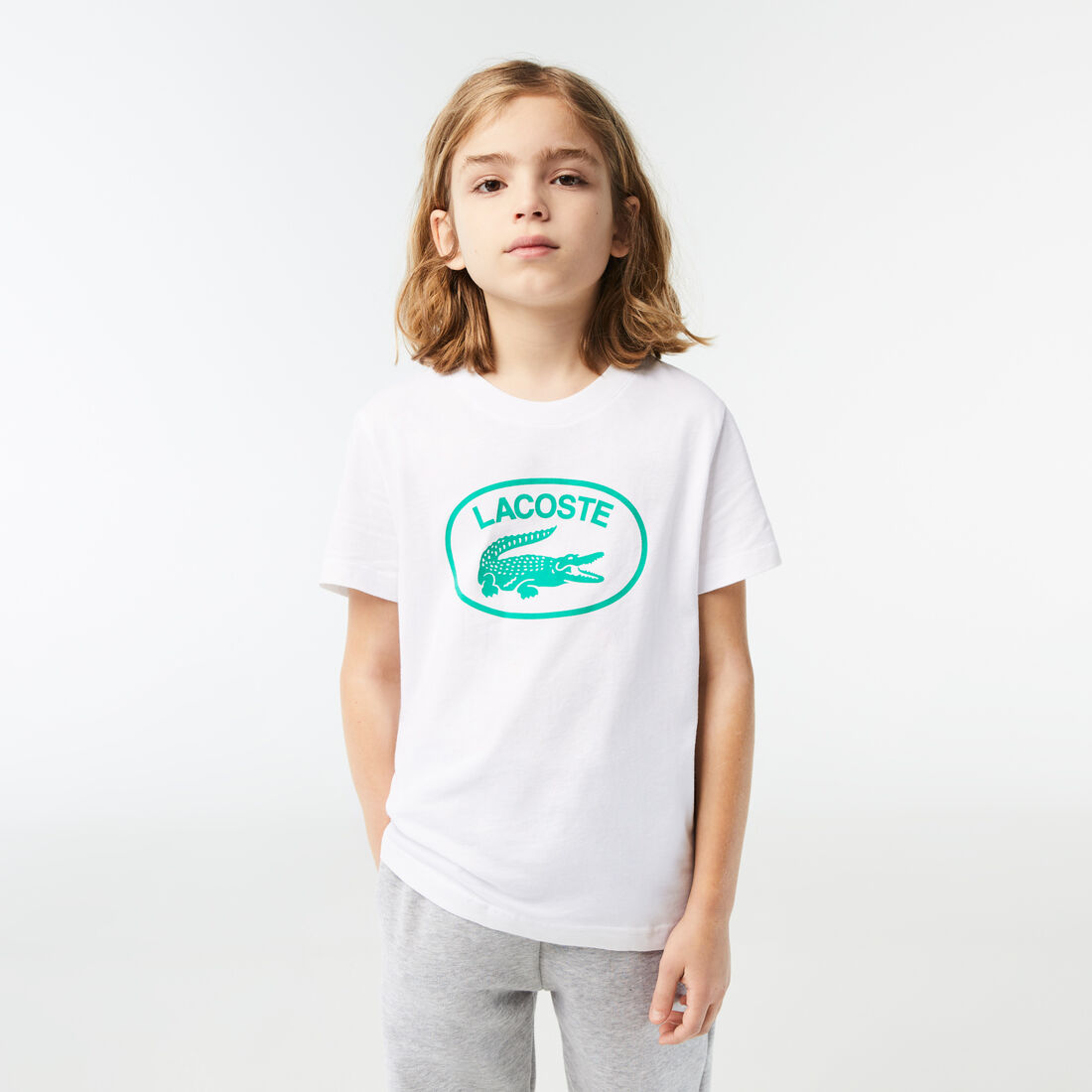 Kids' Lacoste Contrast Branded Cotton Jersey T-shirt Kids' Lacoste Contrast Branded Cotton Jersey T-shirt - TJ9732-00-001