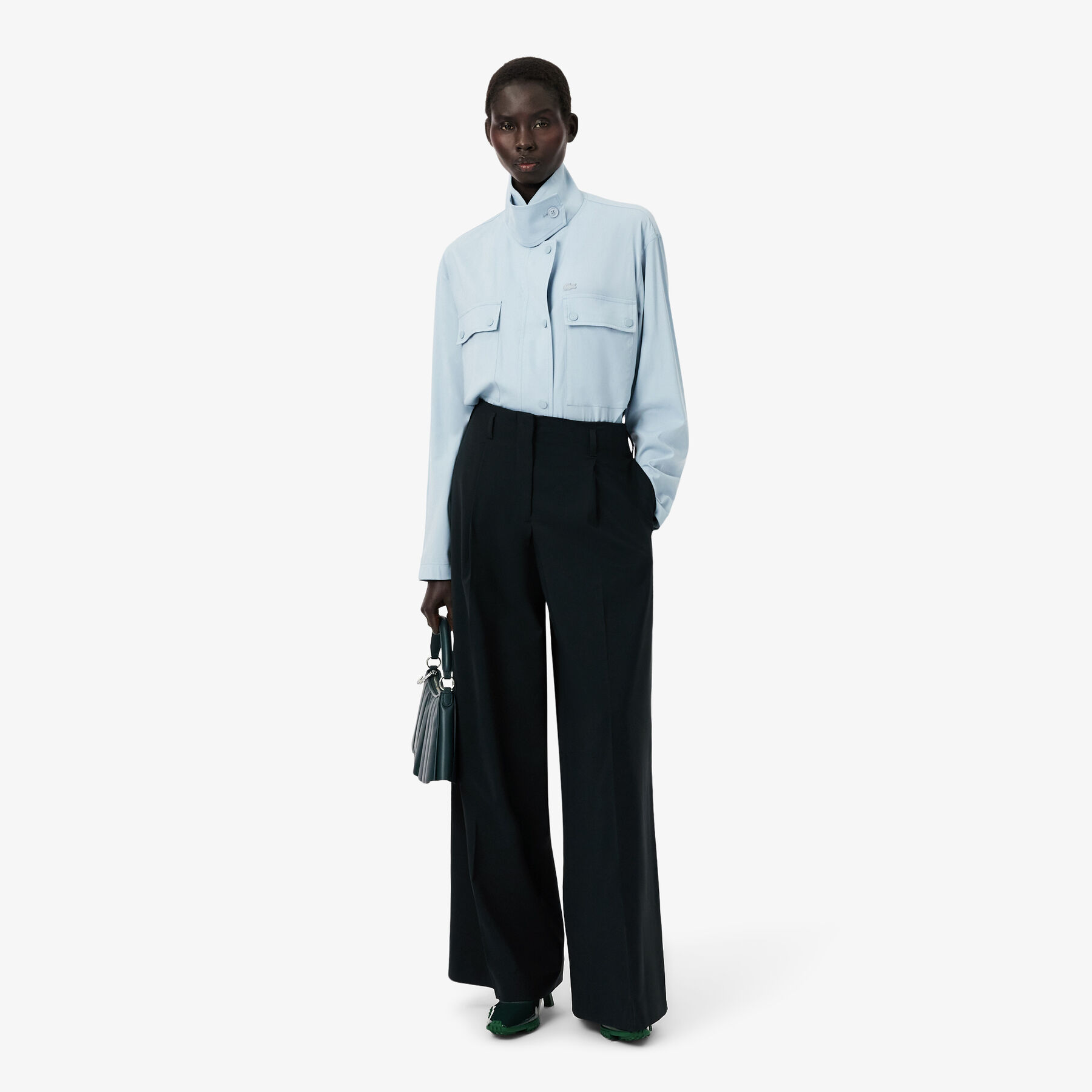 Runway Wide Fit Wool Blend Pants lacoste runway wide fit wool blend pants