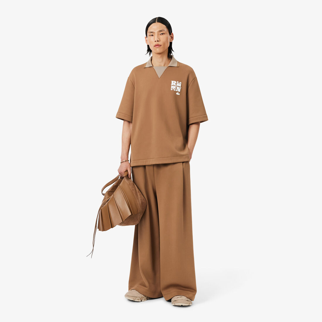 بنطال رياضي من الساتان المطوي Runway Pleated Satin Joggers - XH3750-00-SIX