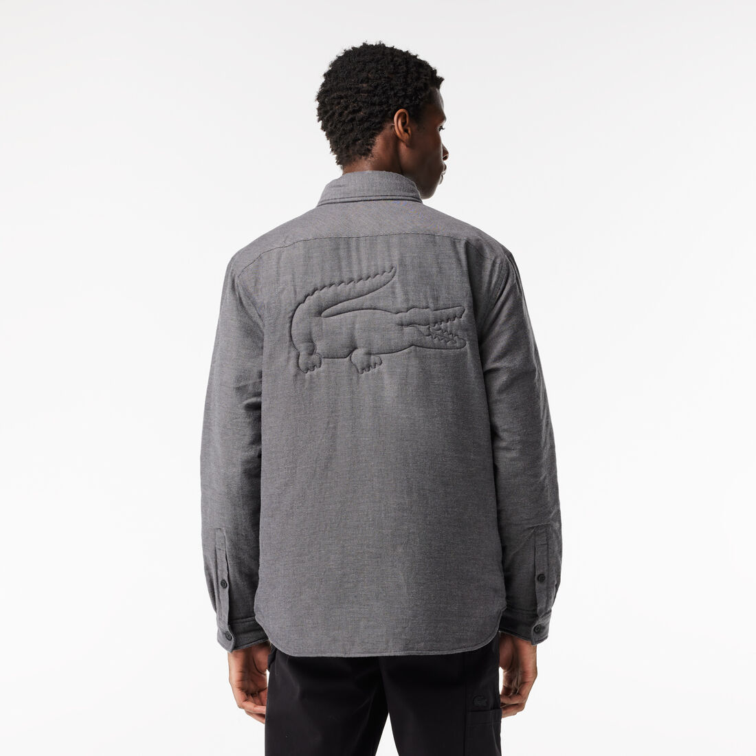 قميص بوبلين قطن مطاطي بقصة ضيقة Quilted Large Croc Overshirt - CH5505-00-031