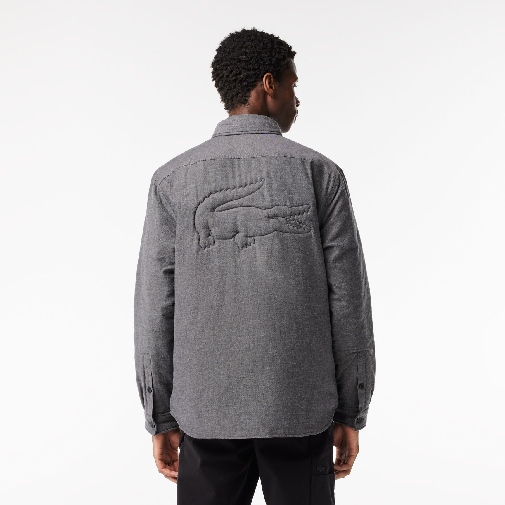 قميص بوبلين قطن مطاطي بقصة ضيقة Quilted Large Croc Overshirt - CH5505-00-031