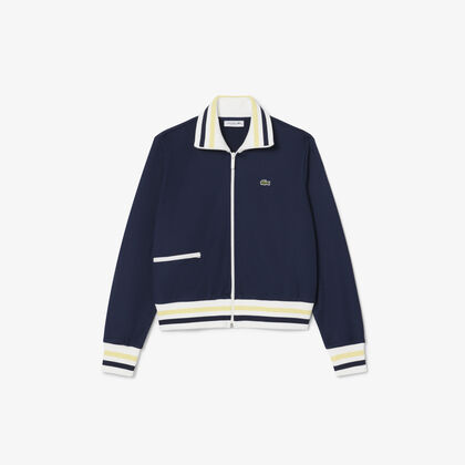 Zipped Stripe Accent Sweatshirt