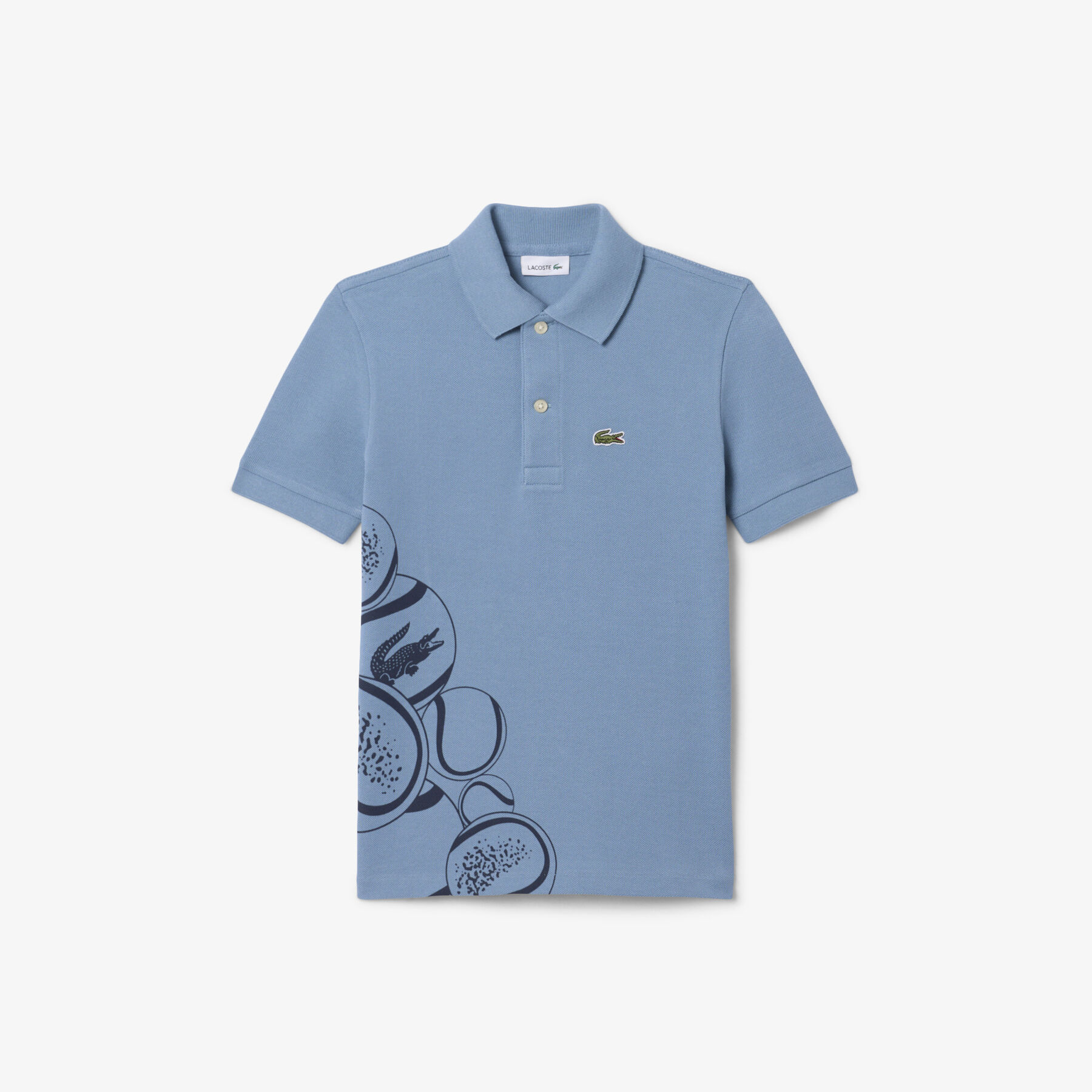 lacoste mini pique print polo shirt