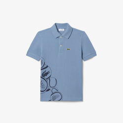 lacoste mini pique print polo shirt
