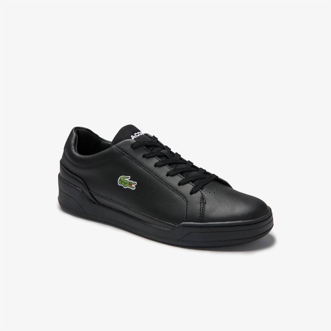 mens black leather lacoste trainers