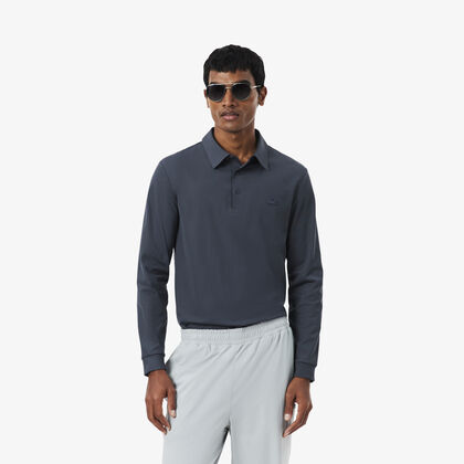 lacoste regular fit long sleeved commuter polo shirt
