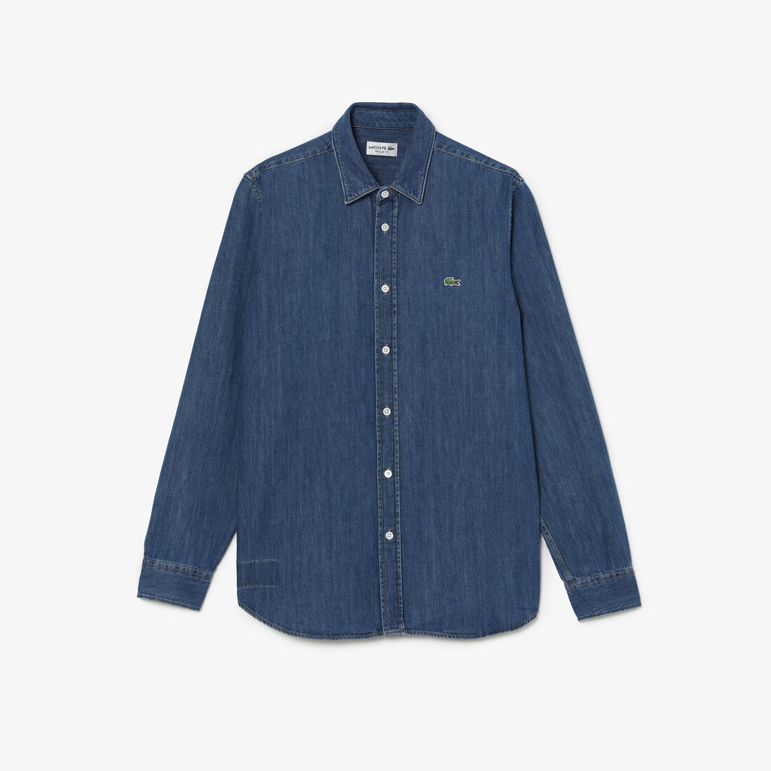 قميص لاكوست دينم قطن عضوي بقصة عادية للرجال Men's Lacoste Regular Fit Organic Cotton Denim Shirt - CH0197-00-CDZ