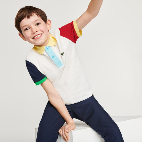 Boys’ Lacoste Colorblock Cotton Piqué Regular Fit Polo