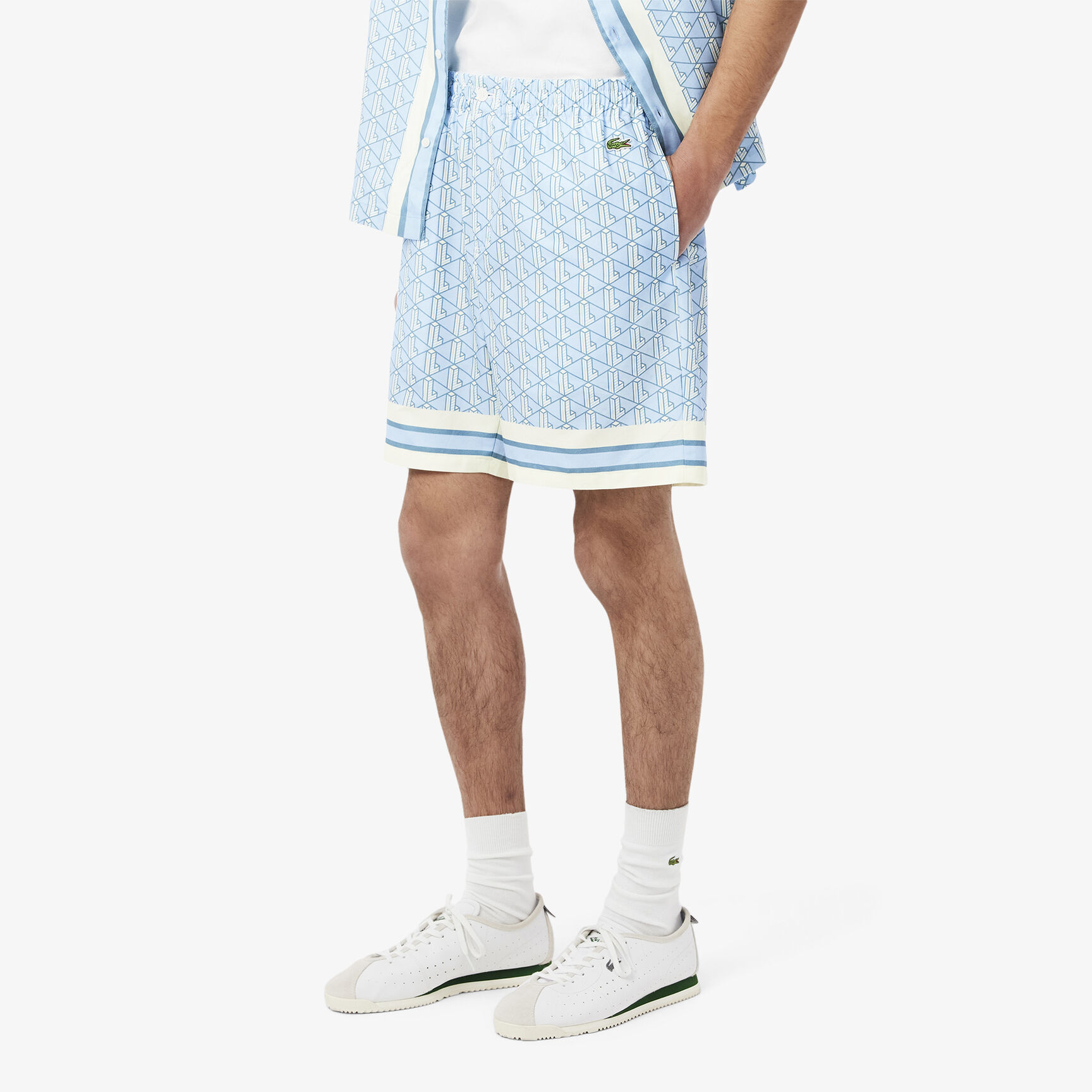 Lightweight Monogram Print Shorts - GH9928-00-GIL