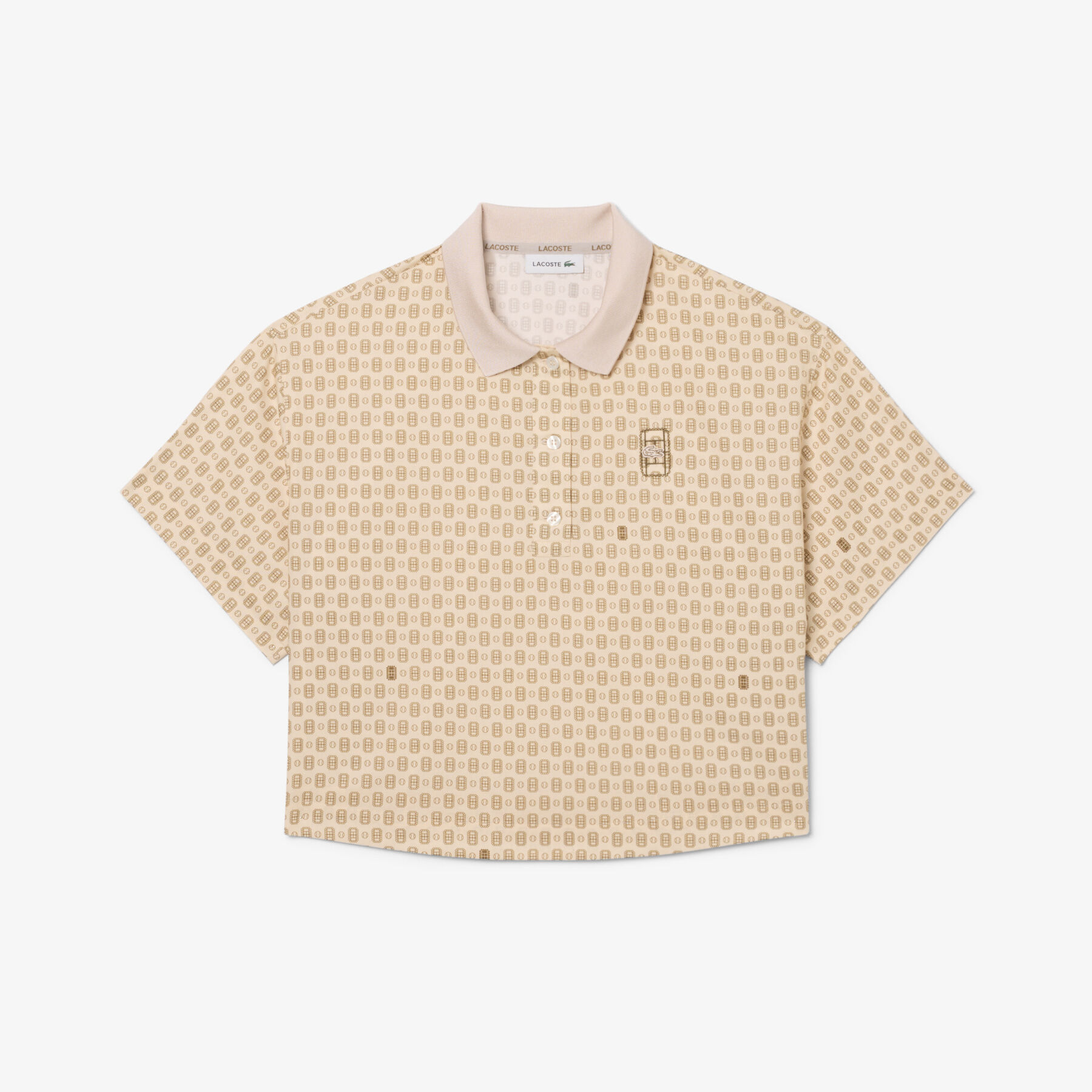 Oversized Tennis Print Polo lacoste oversized tennis print polo